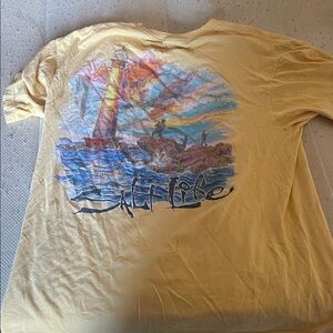 Salt Life Coastal Yellow Tee with Lighthouse Design